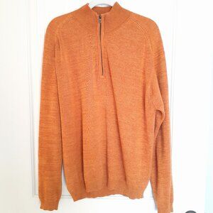 Tommy Bahama 1/2 Zip Silk Blend Sweater Orange Size XL